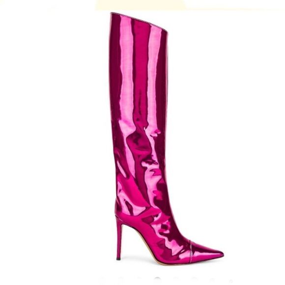 Alexandre Vauthier Metallic Mirrored Tall Pointed - Picture 4 of 15